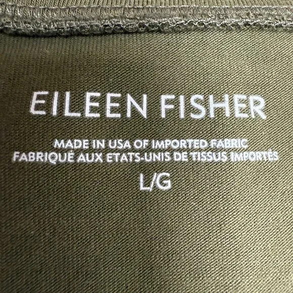 EILEEN FISHER Organic Pima Cotton Jersey T-Shirt Dress "Seaweed" F17OJ | Size L - Picture 9 of 12